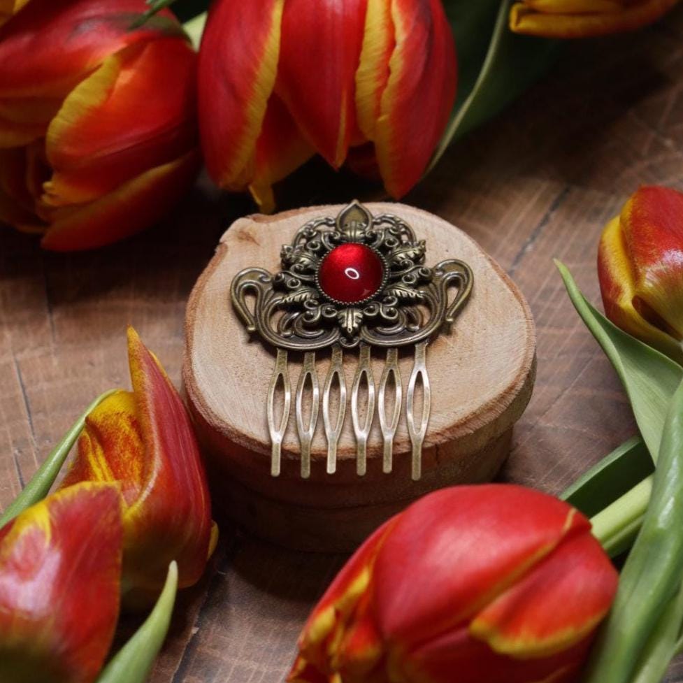 Haarkamm silber Victorian und bronze Jugendstil, Haarschmuck für Cosplay Frisur und Hochzeit Accessoire -Hair Jewelry- BloodyBrilliants