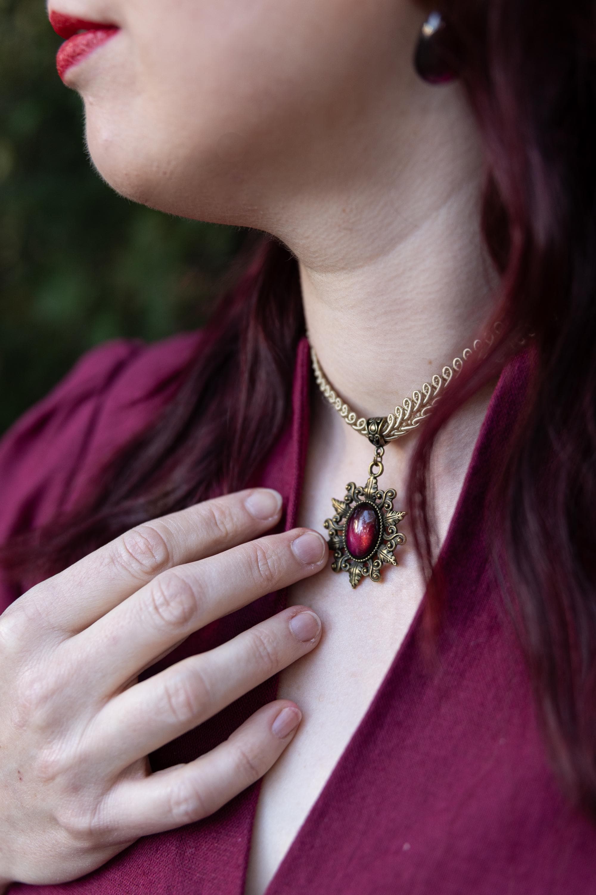 Choker gold mit Stern – goldene Choker Kette, Steampunk Kette, 20er Jahre Accessoire, Vintage Kette für Thanksgiving & Vintage Weihnachten -Chokers- BloodyBrilliants