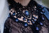 Gothic Choker schwarz Wunschfarbe mit Tropfen, aus Spitze mit farbigen Glassteinen als Gothic Schmuck und für Vampir Cosplay -Chokers- BloodyBrilliants