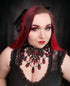 Gothic Choker schwarz Wunschfarbe mit Tropfen, aus Spitze mit farbigen Glassteinen als Gothic Schmuck und für Vampir Cosplay -Chokers- BloodyBrilliants