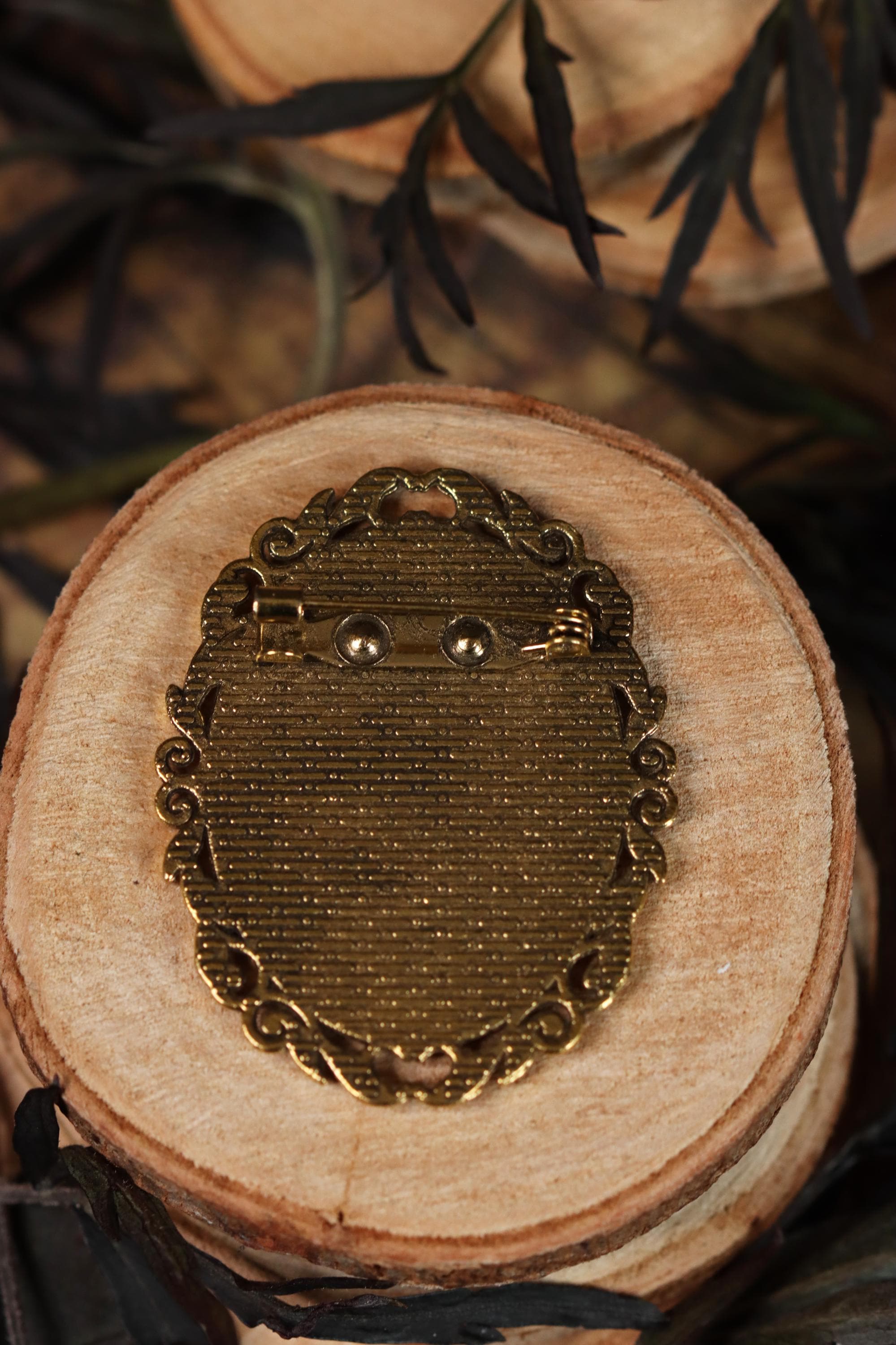 Haarspange & Brosche gold als Weihnachts Schmuckset in Wunschfarbe, Vintage Schmuck für Mittelalter Adventskalender Dark Academia Accessoire -Jewelry Sets- BloodyBrilliants