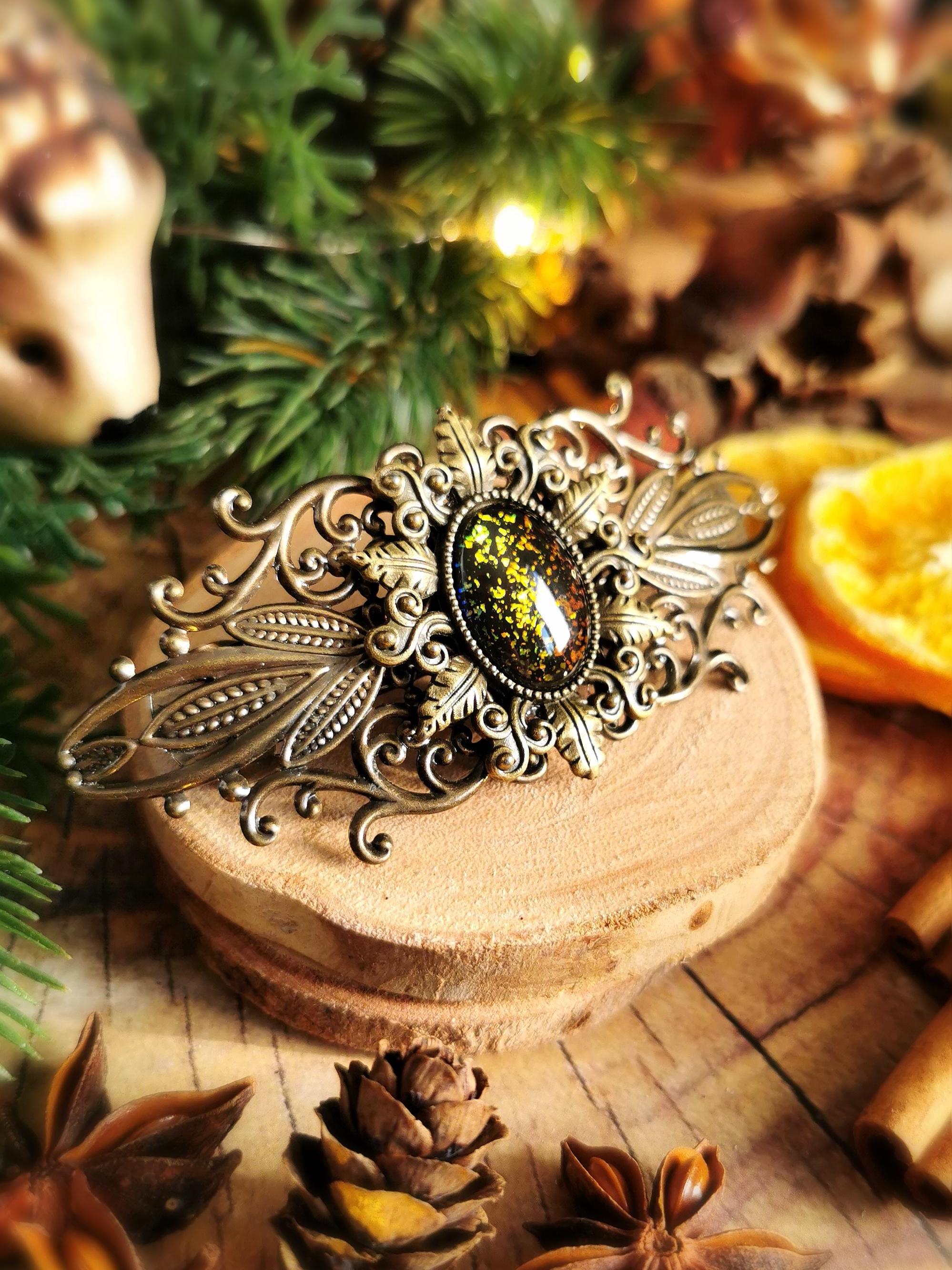 Stern Kette & Stern Haarspange bronze in Wunschfarbe für Steampunk Outfit und als Vintage Schmuck gold für Mittelalter Weihnachten -Jewelry Sets- BloodyBrilliants
