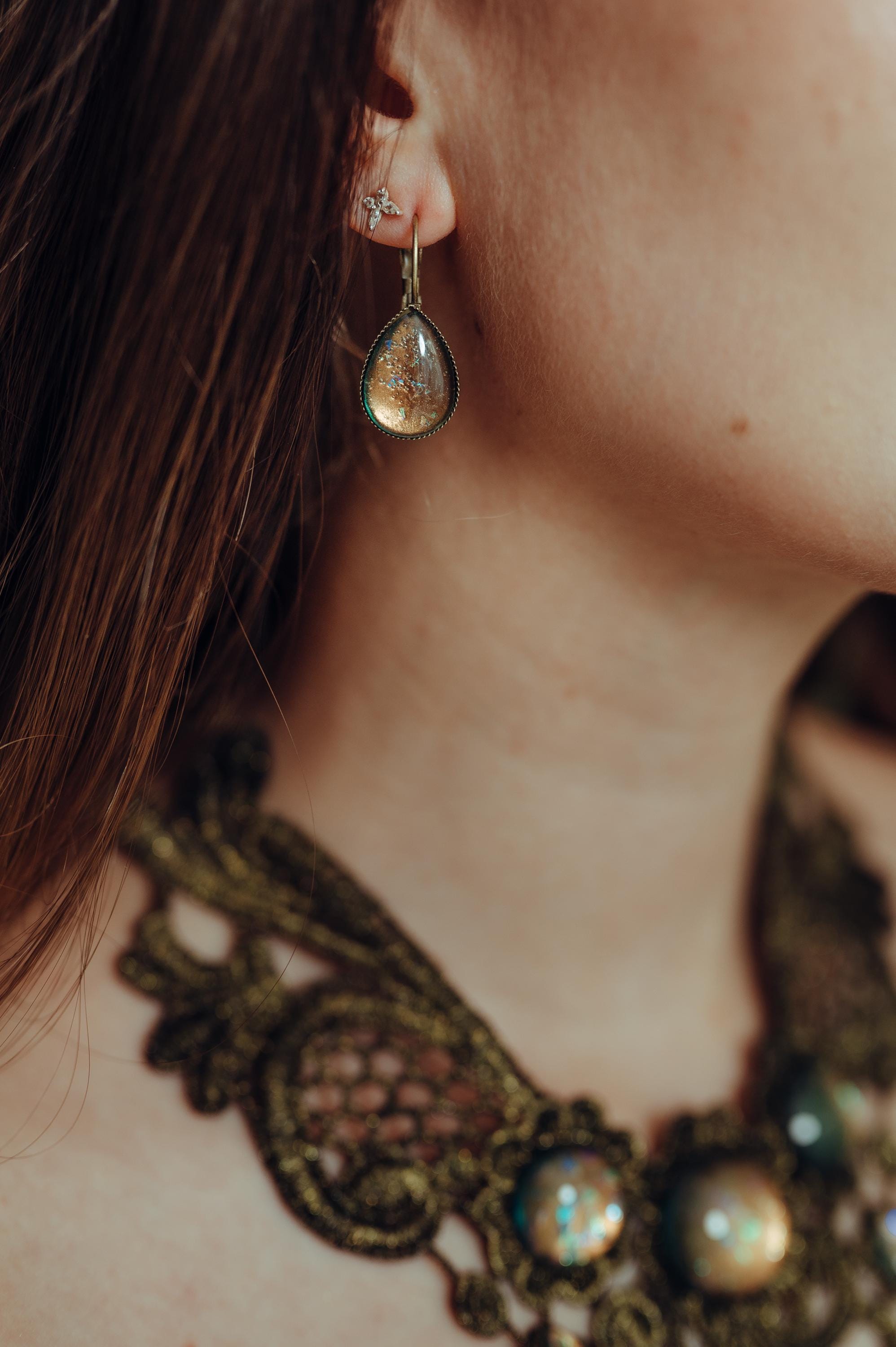 Bronze Schmuckset Rund Tropfen -Chokers- BloodyBrilliants