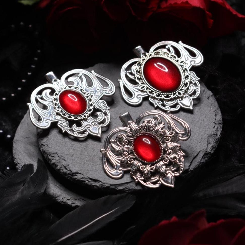Haarclip silber Jugendstil, Haarschmuck und Brosche als Cosplay Schmuck und Geburtstagsgeschenk -Hair Jewelry- BloodyBrilliants