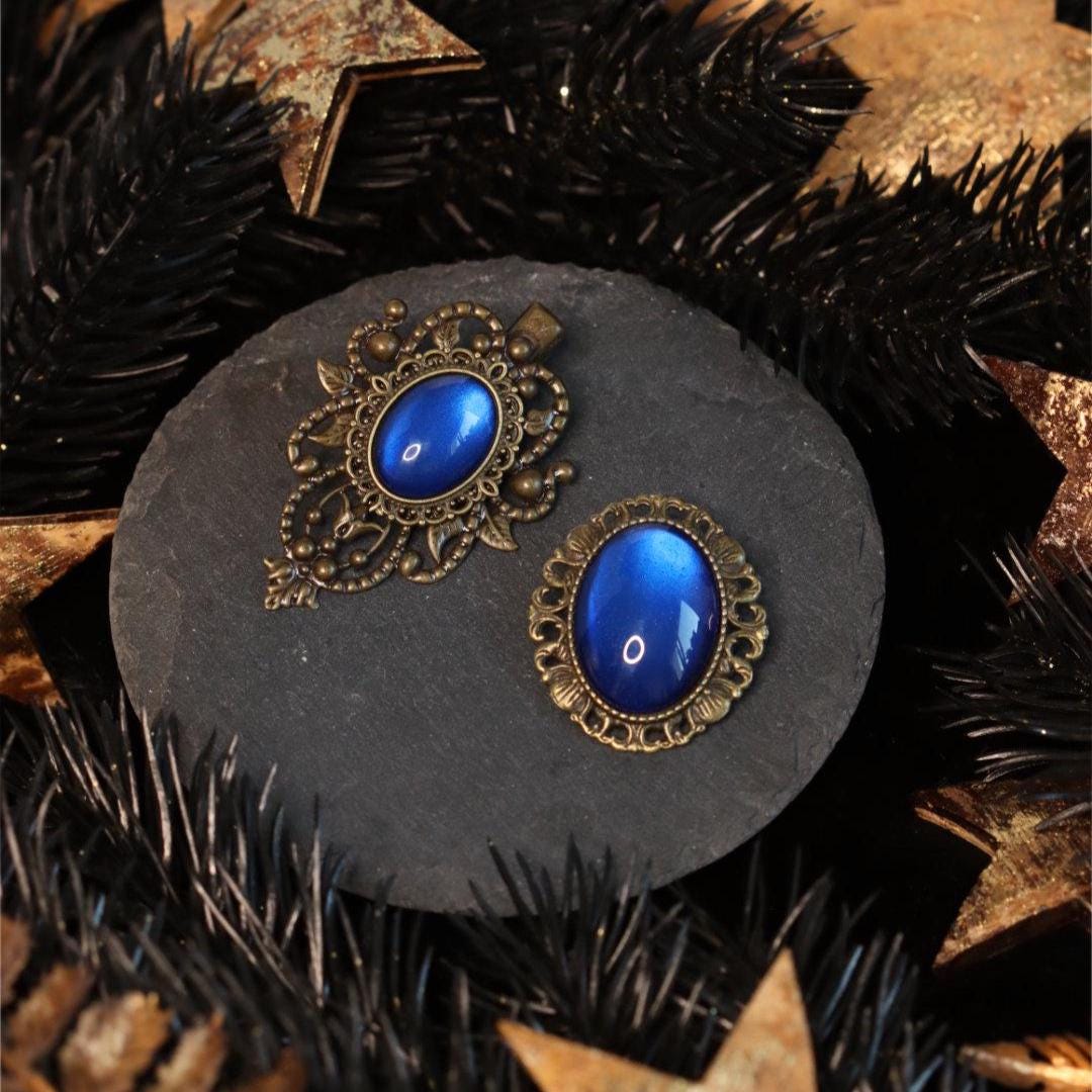 Haarclip silber viktorianisch Haarschmuck und Haarclip für Cosplay & als Gothic Geburtstagsgeschenk, Stern Haarspange für Gothic Weihnachten -Hair Jewelry- BloodyBrilliants