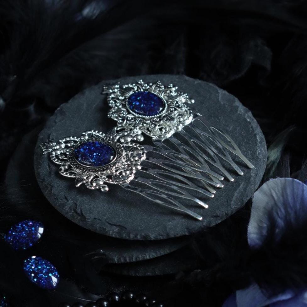 Haarkamm silber Victorian und bronze Jugendstil, Haarschmuck für Cosplay Frisur und Hochzeit Accessoire -Hair Jewelry- BloodyBrilliants