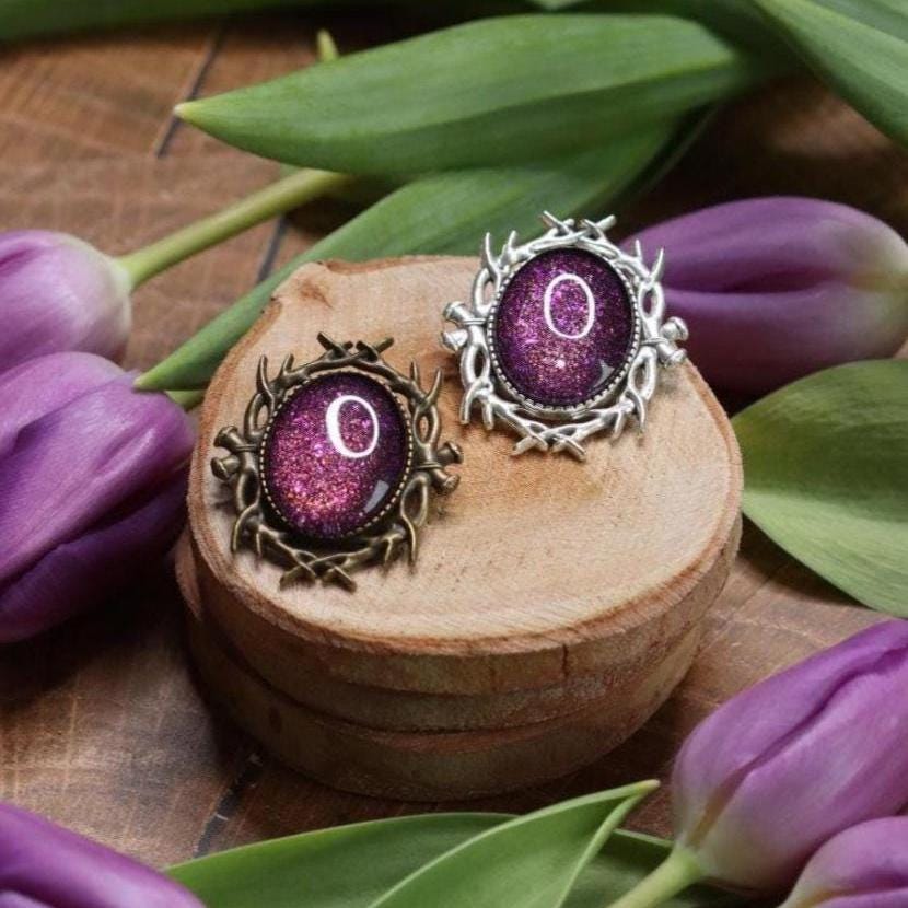 Ovale Brosche Geweih in Wunschfarbe – handgemachter Vintage Schmuck im Jugendstil für Cosplay, Fantasy-Outfits & Gothic Weihnachten Brosche -Brooches- BloodyBrilliants