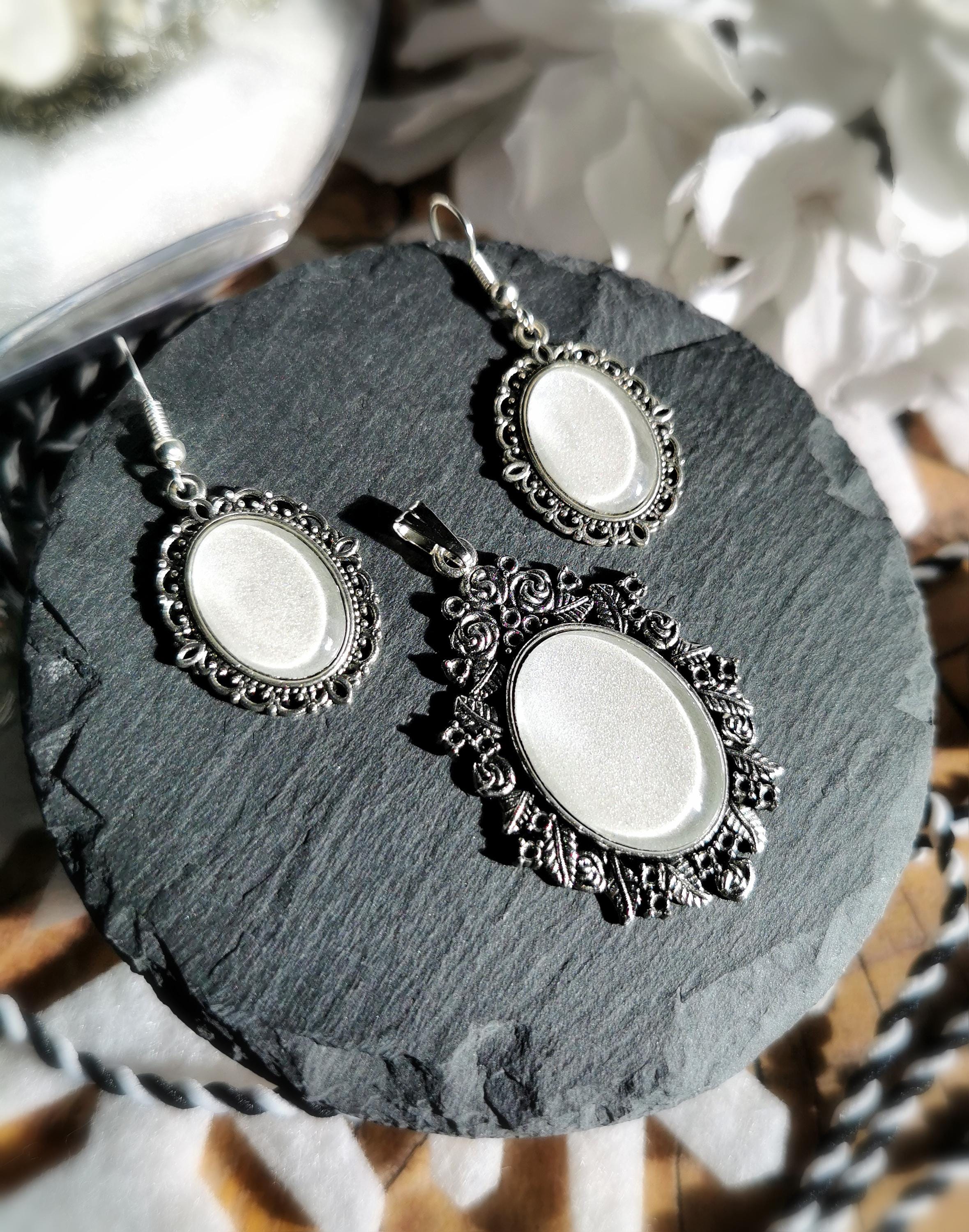 Steampunk Schmuck Set in Wunschfarbe, Rosen Kette & Ohrringe hängend, Vintage Schmuck im Dark Academia Style, Mittelalter Schmuck bronze -Jewelry Sets- BloodyBrilliants