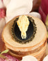 Hirsch Schädel Brosche schwarz als Gothic Schmuck für Dark Academia Outfit, Totenkopf Schmuck Hirsch ohne Geweih, Mittelalter Schmuck Ostern -Brooches- BloodyBrilliants