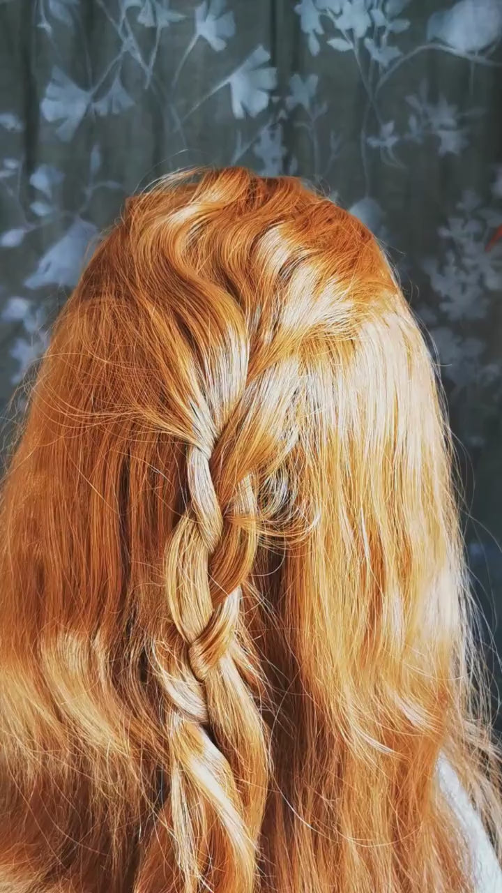 Mondkette & Haarspange gold als Hexen Schmuckset in Wunschfarbe, Gothic Schmuck für Halloween Adventskalender und Dark Academia Accessoire