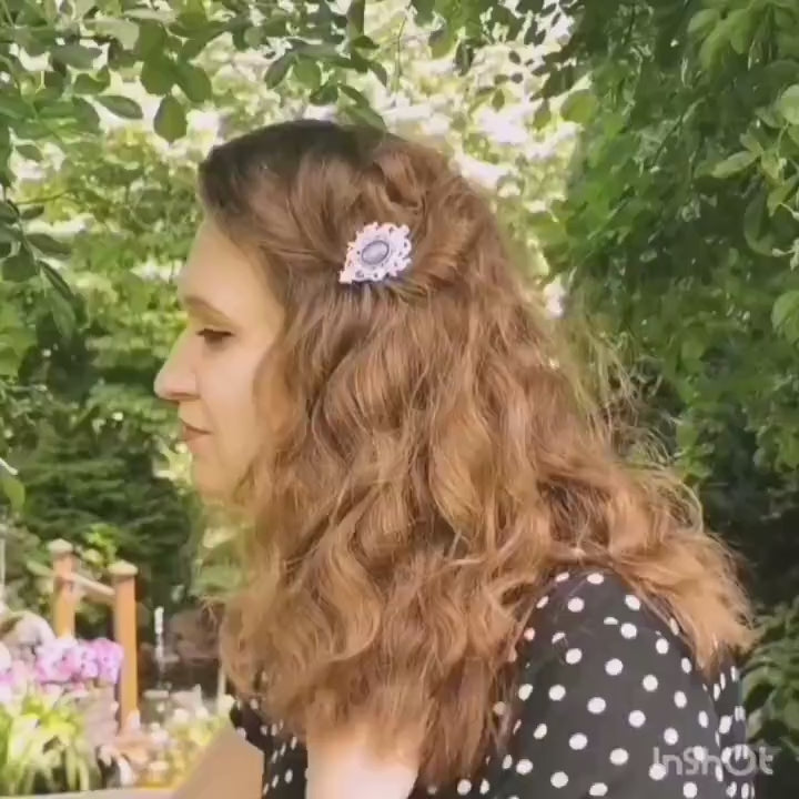 Choker schwarz mit Stern aus Spitze mit farbigen Glassteinen als Halsband für Gothic Outfit und als Vintage Geburtstagsgeschenk