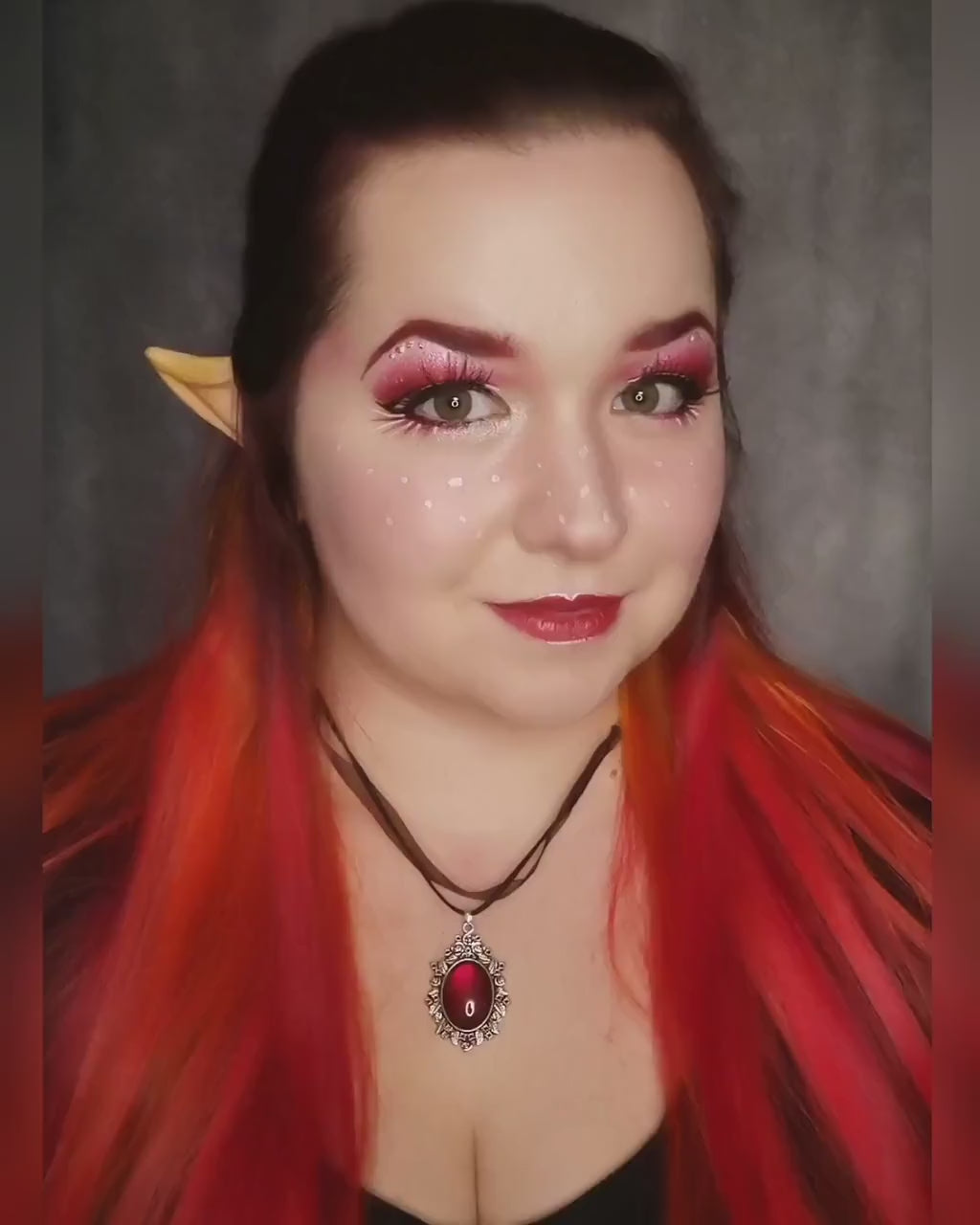 Steampunk Schmuck Set in Wunschfarbe, Rosen Kette & Ohrringe hängend, Vintage Schmuck im Dark Academia Style, Mittelalter Schmuck bronze