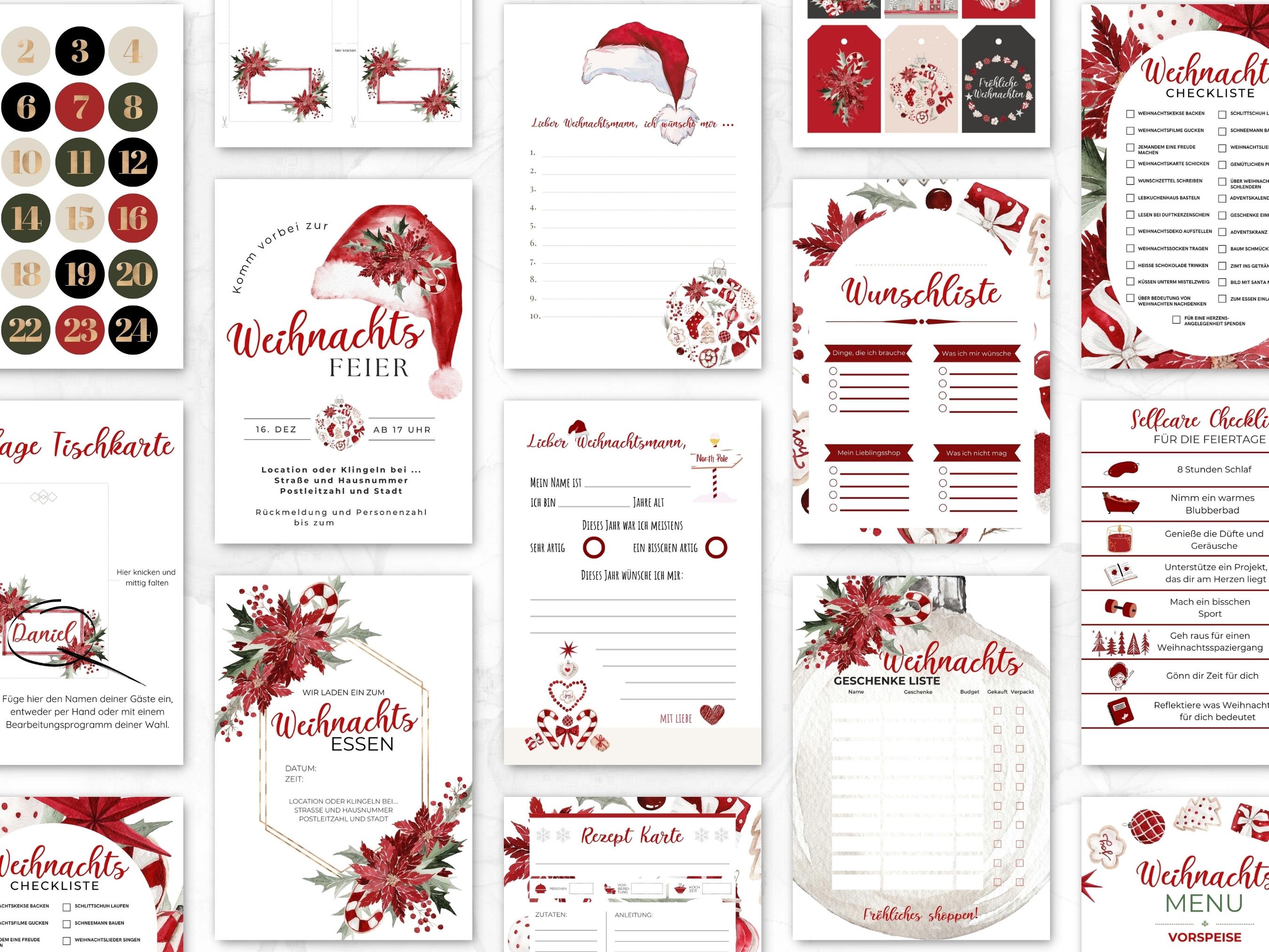 Weihnachten Designbundle rot