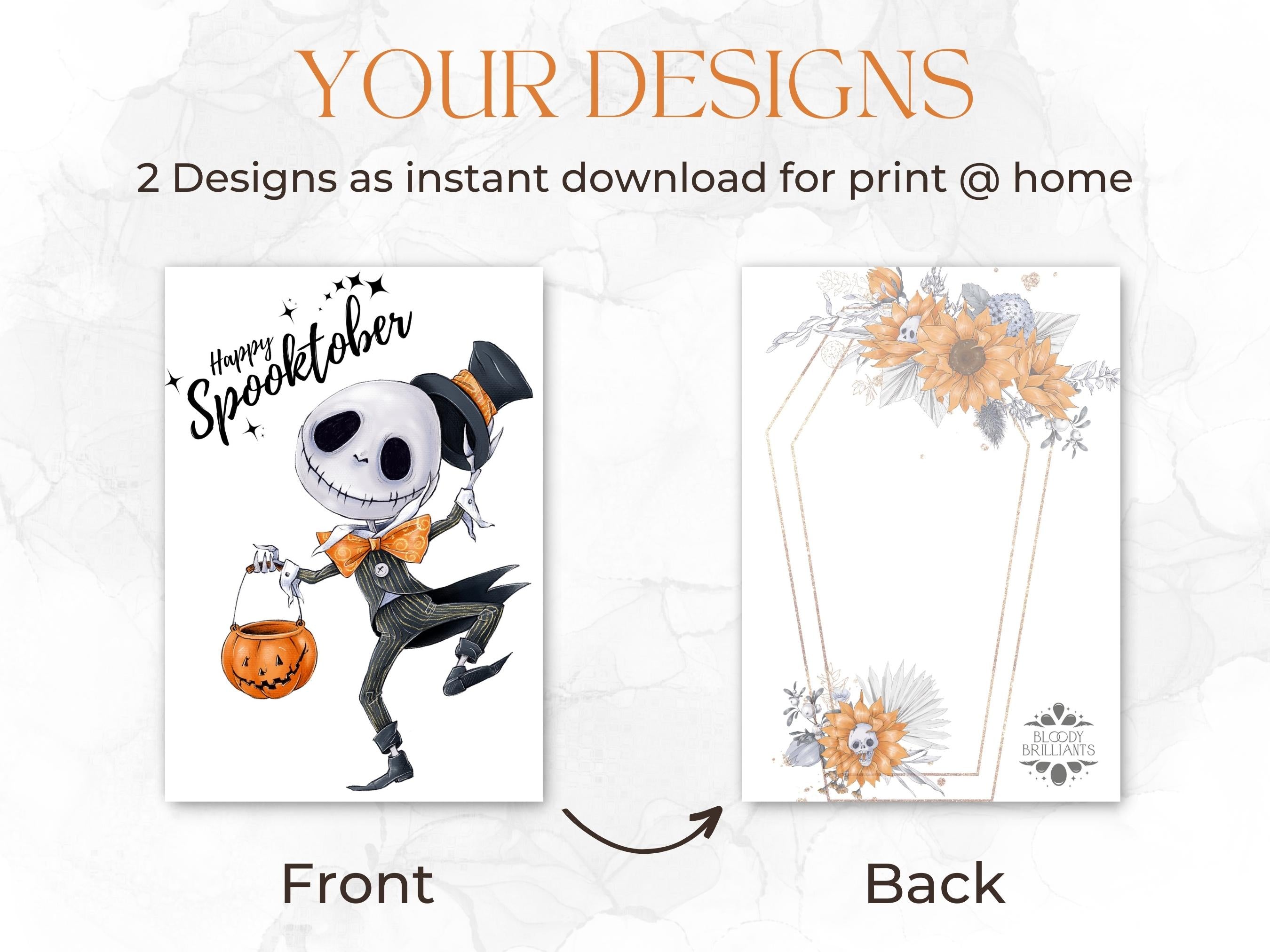 Happy Spooktober Postkarte mit Pumpkin King