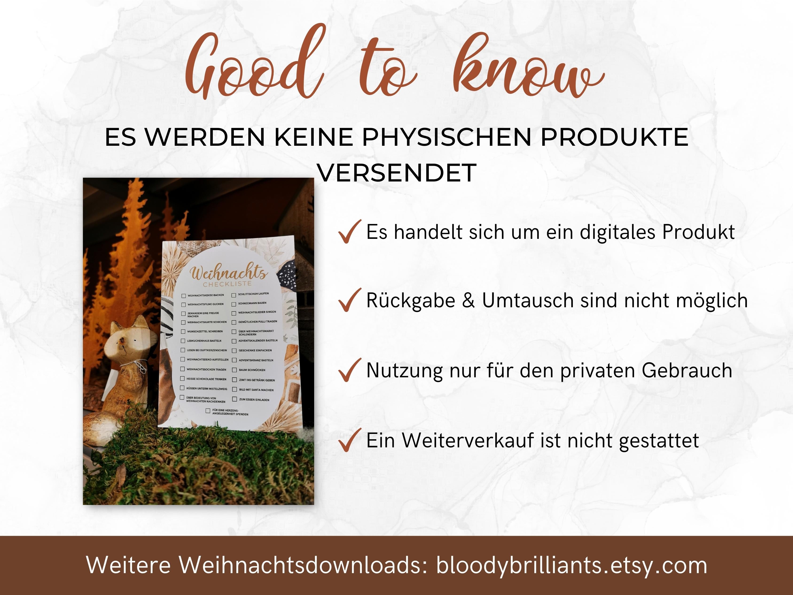 Weihnachten Checklisten in beige
