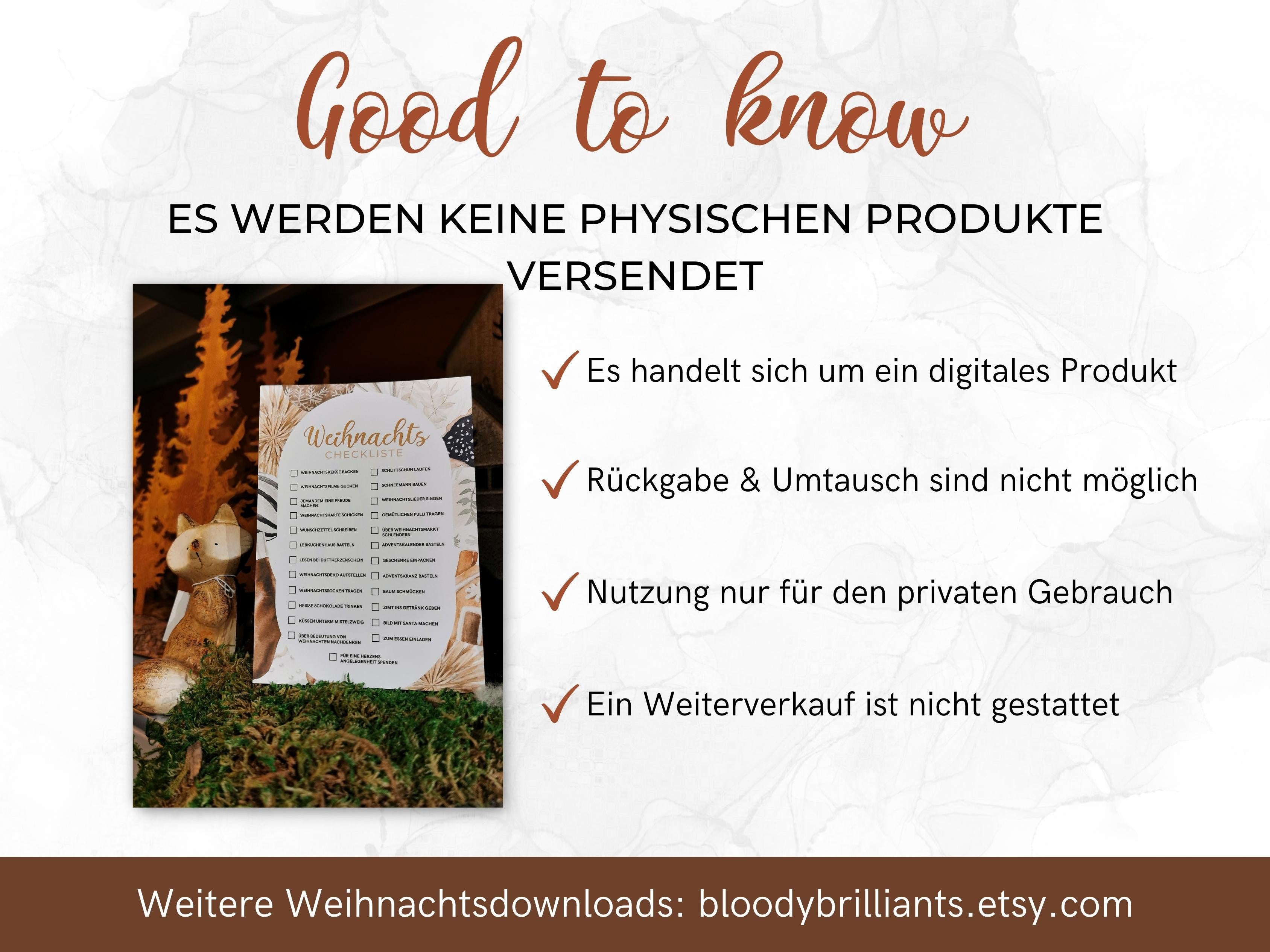 Weihnachten Checklisten in beige mit Tanne