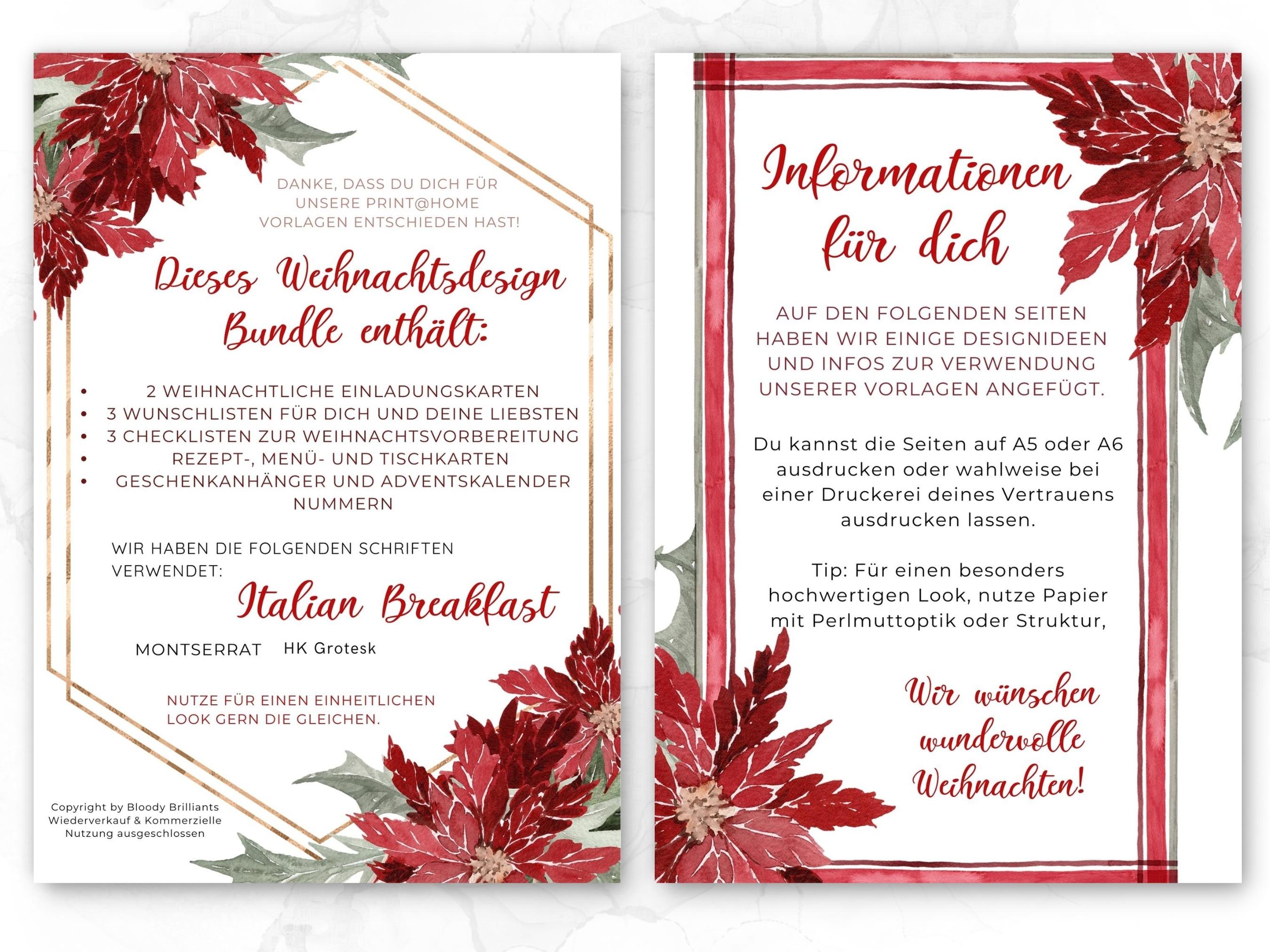 Weihnachten Designbundle rot