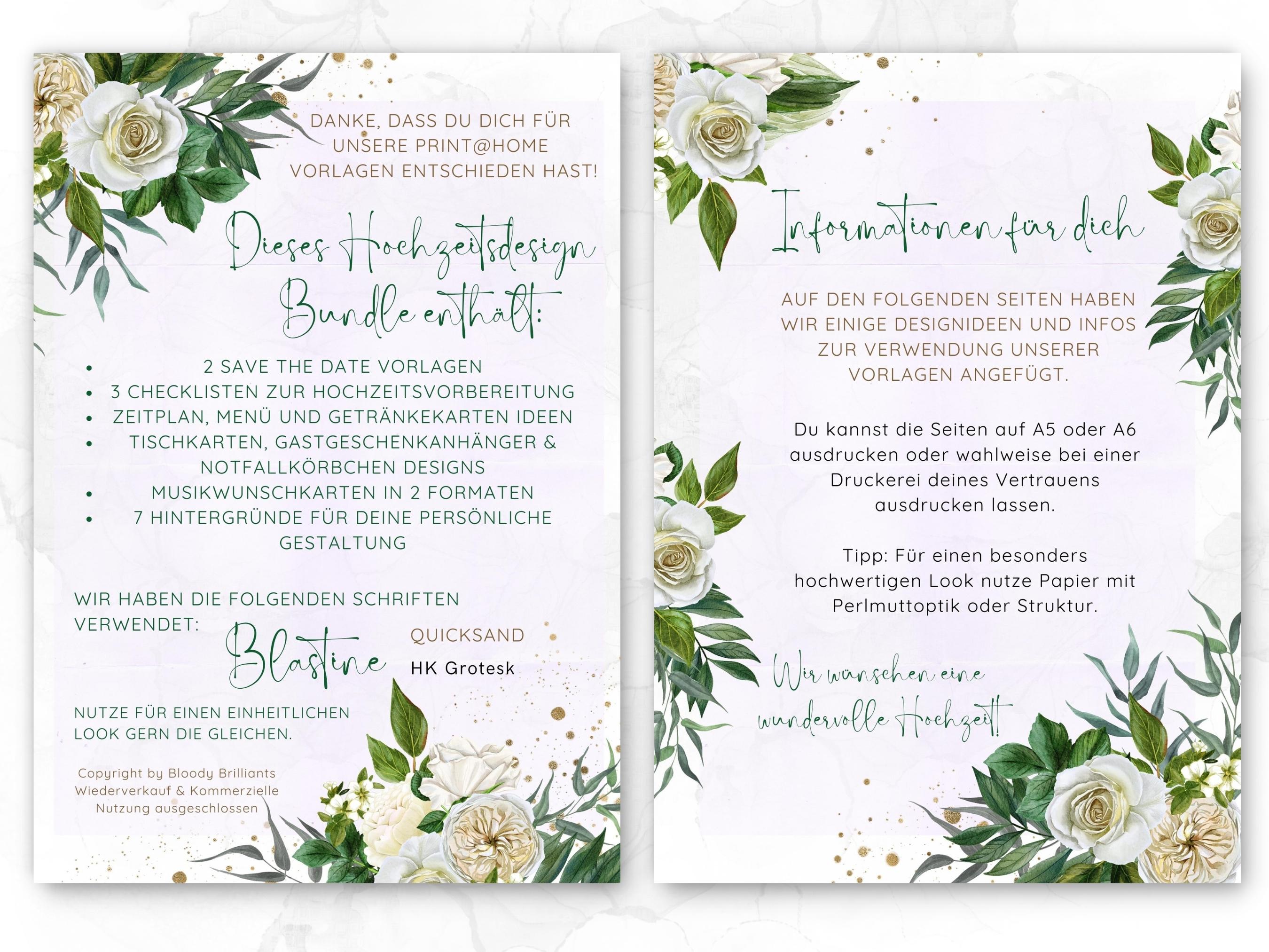 Hochzeit Designbundle grün