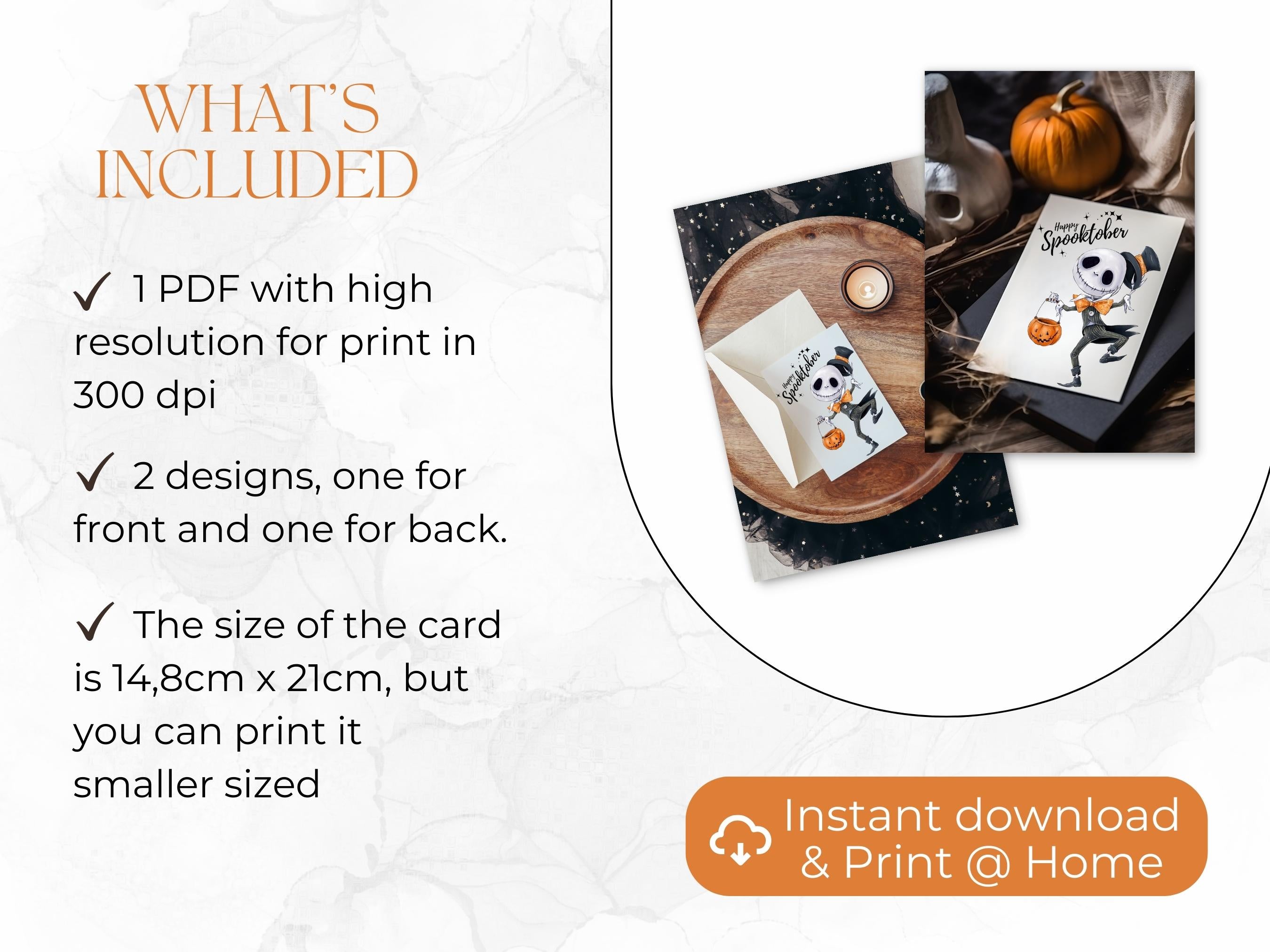 Happy Spooktober Postkarte mit Pumpkin King