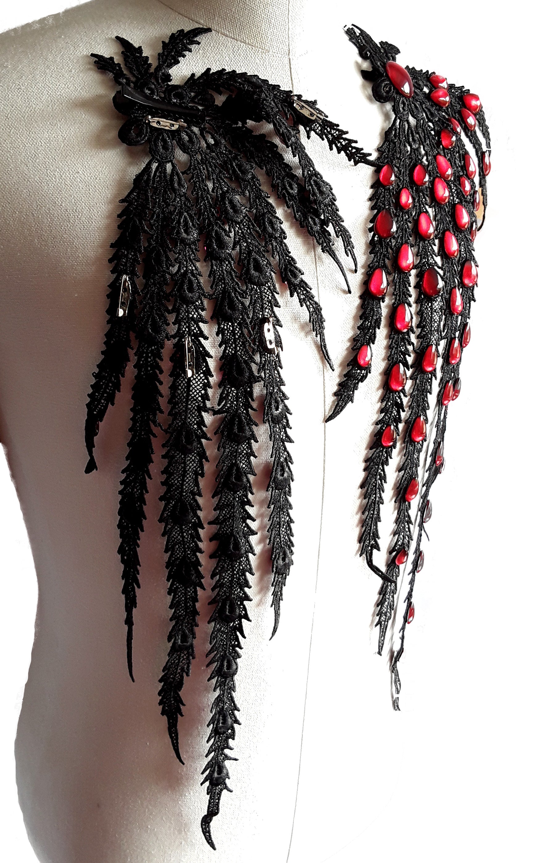 Flügel Pfauenfedern Schwarz