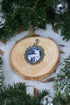 Hirsch Motivschmuck Winter Rehbock Sillhouette
