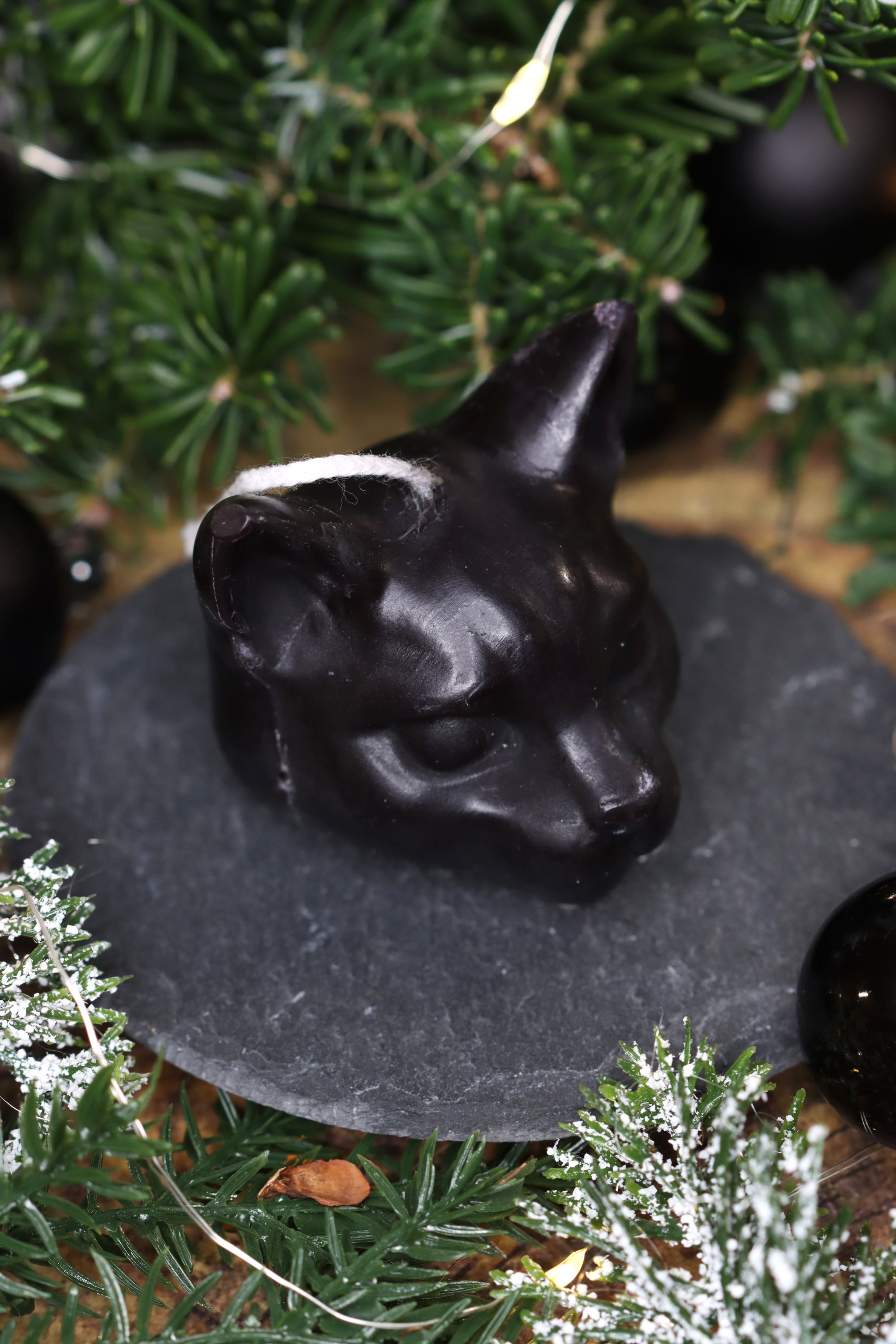 Kerze kleine Katze in schwarz