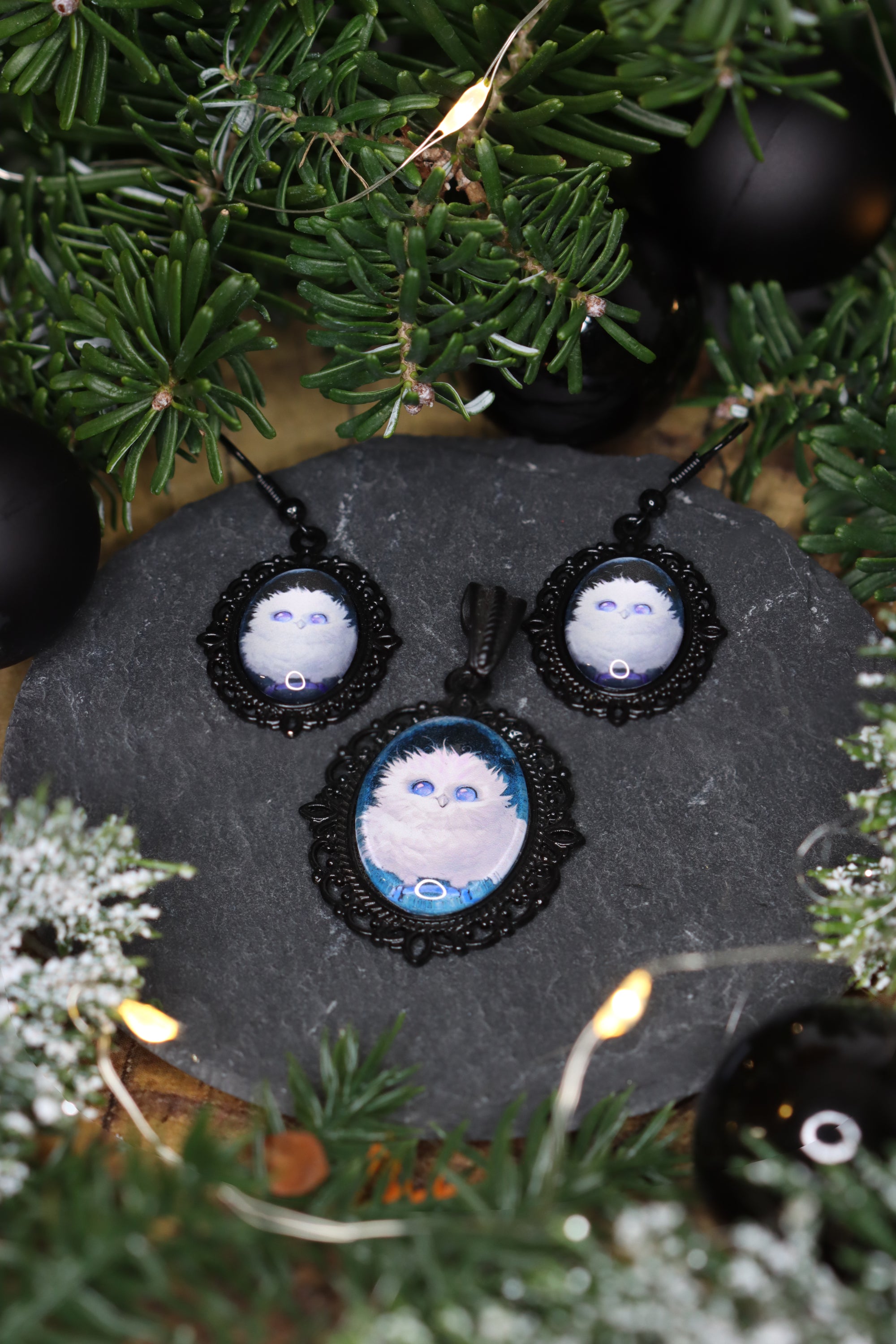 Eule Motivschmuck Magical Winter Mond