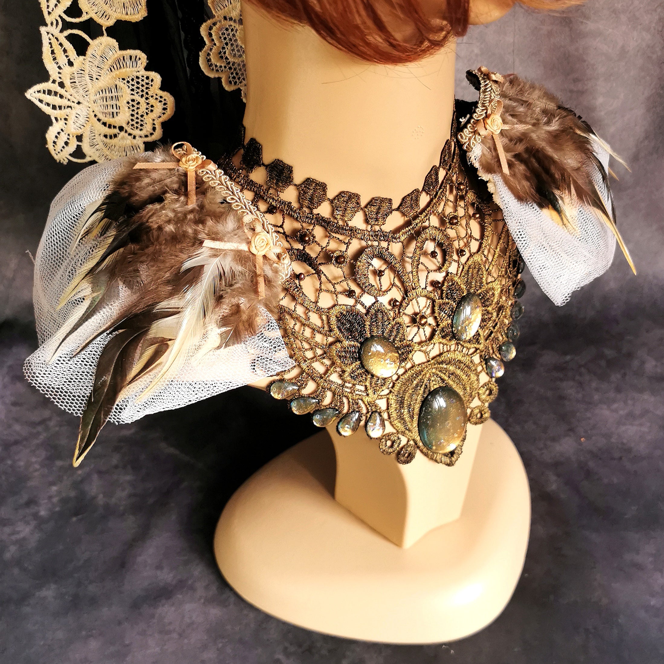 Steampunk Collier Wein