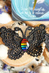 Schmetterling Haarclip Regenbogen schwarz
