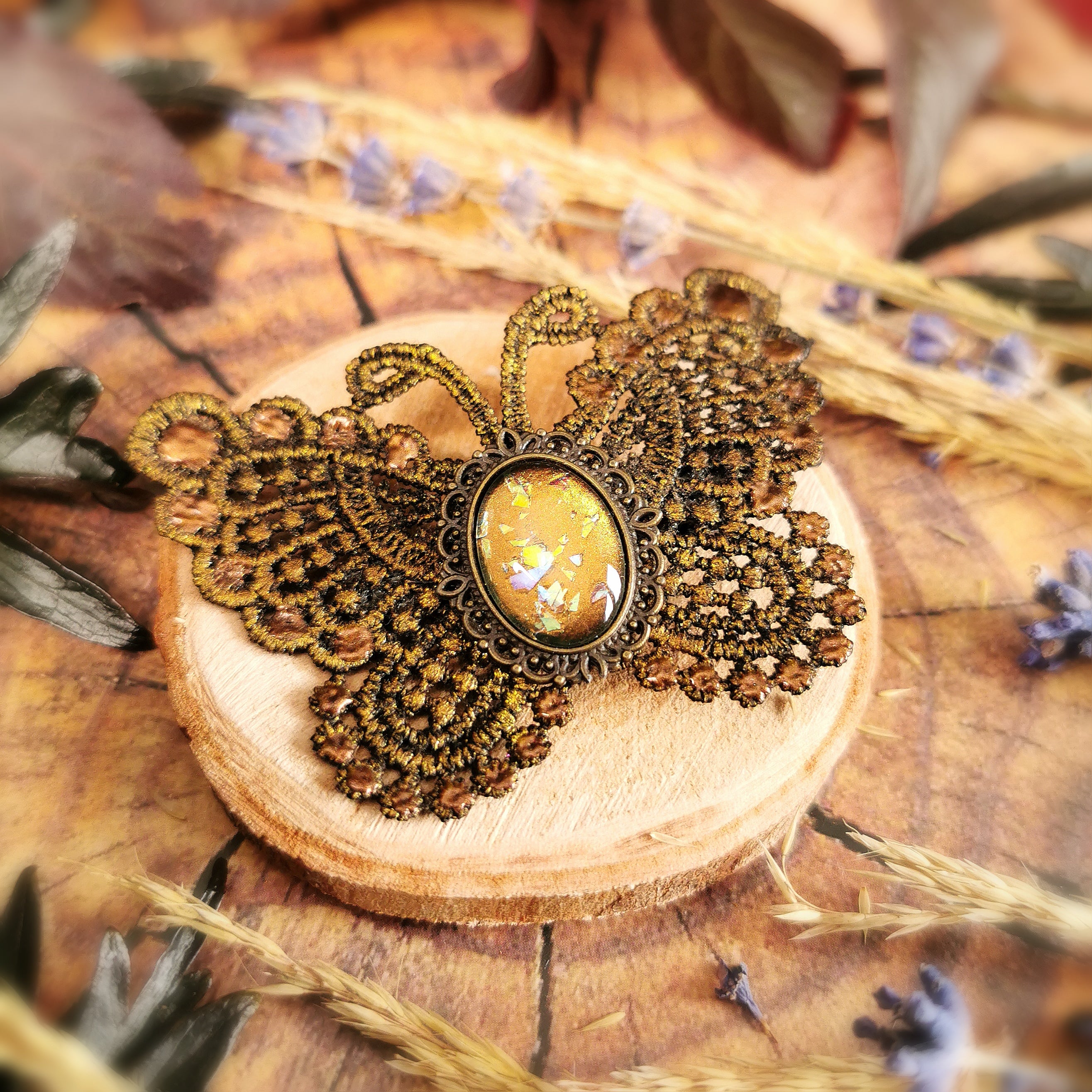 Schmetterling Haarclip bronze