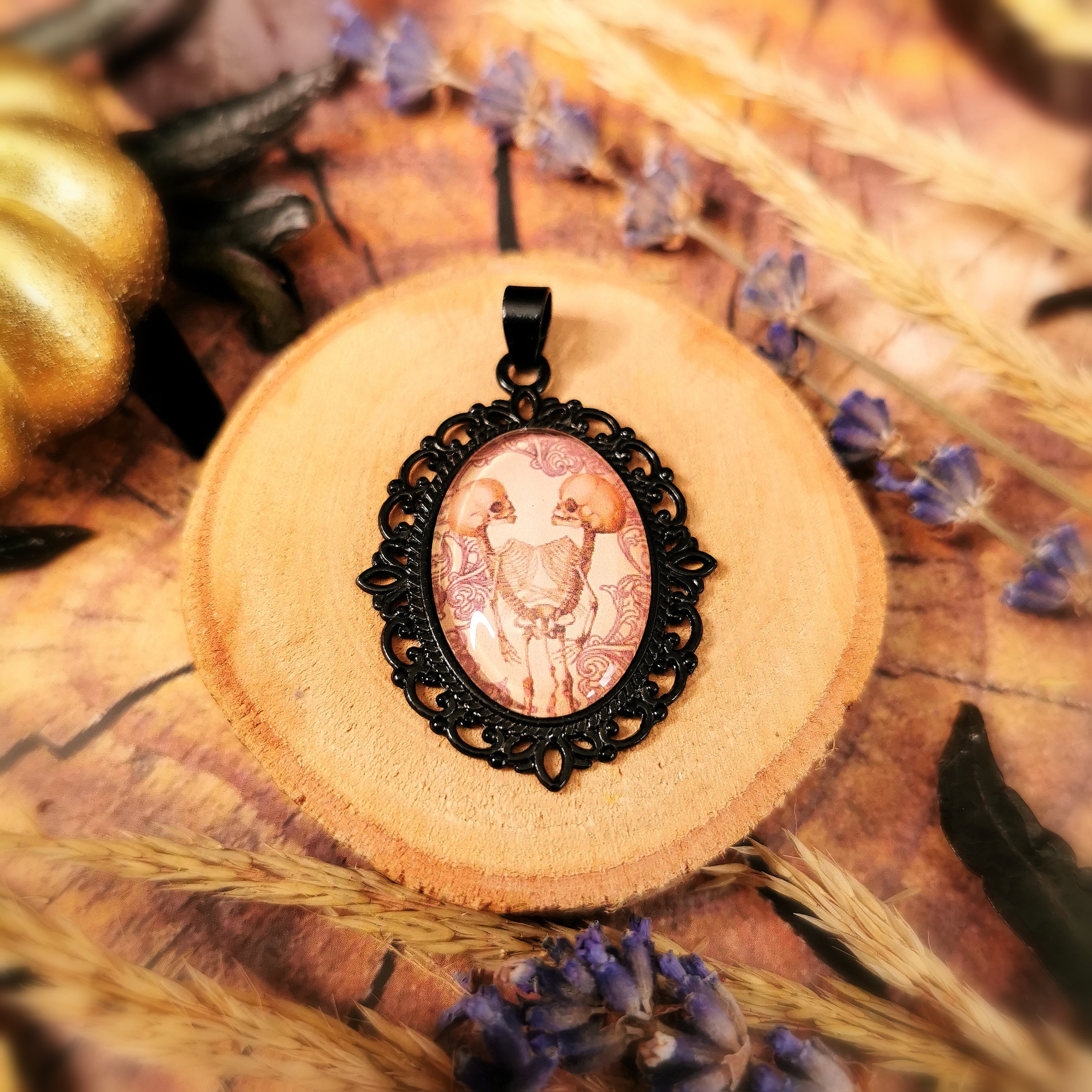 Motivschmuck Dancing Dead & Siamesische Zwillinge als Skelett