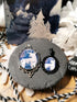 Hirsch Motivschmuck Winter Rehbock Sillhouette
