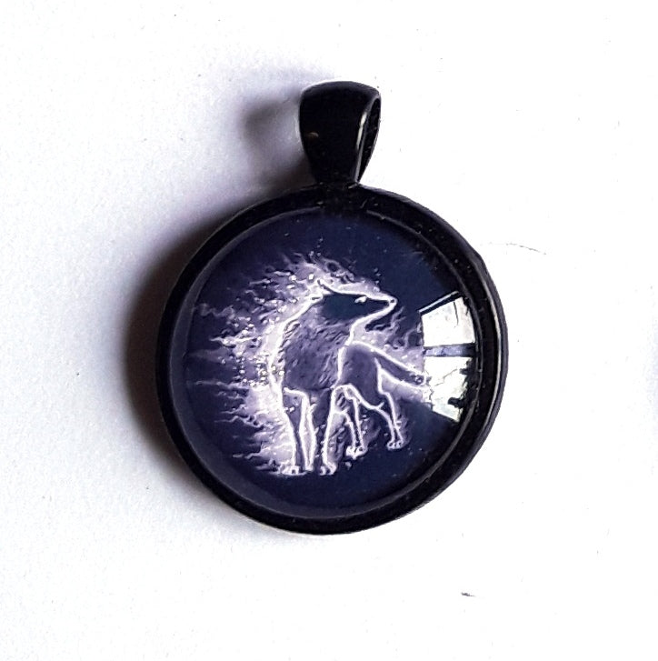 Wolf Motivschmuck Patronus rund