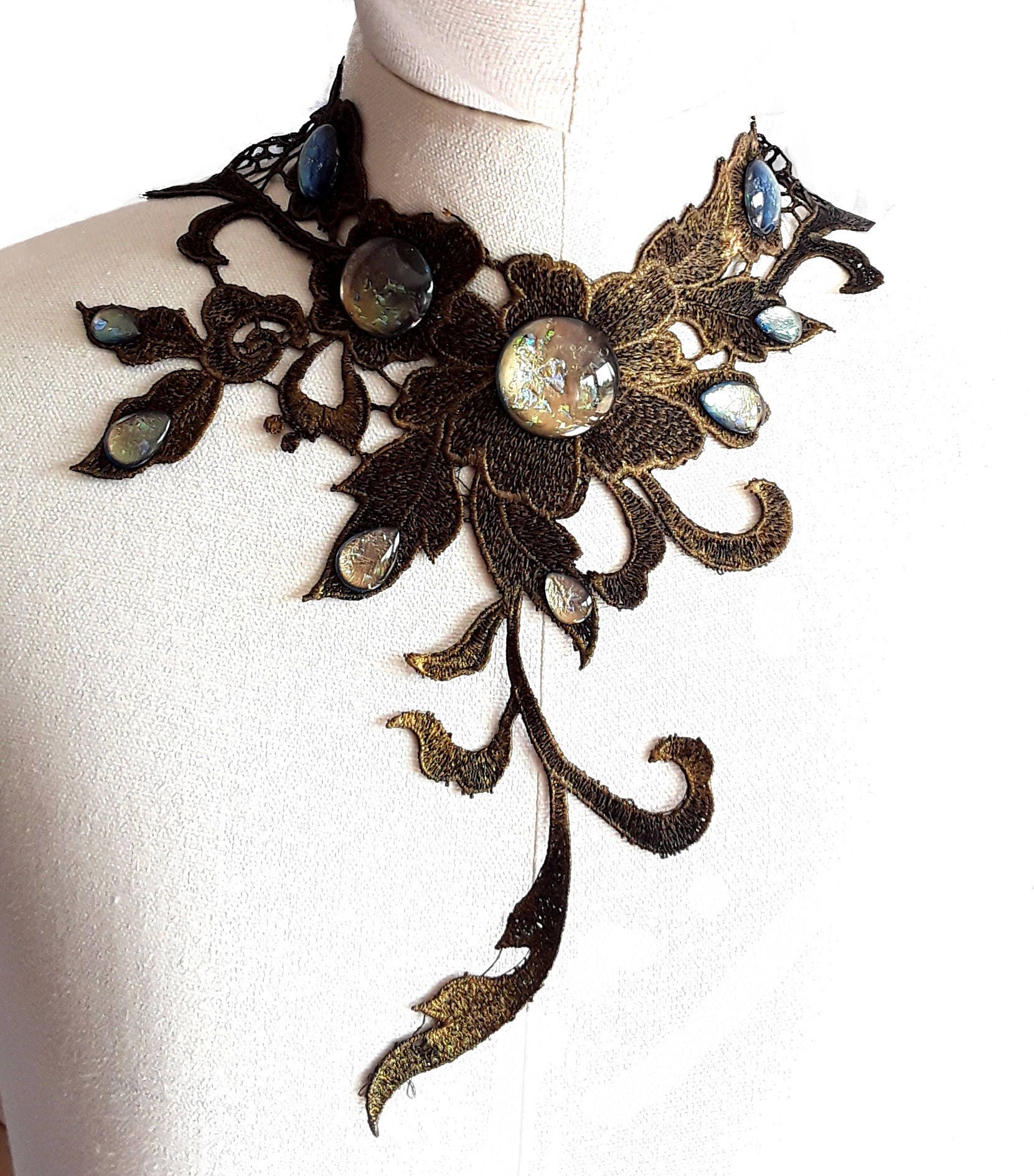 Steampunk Collier Blumenranke