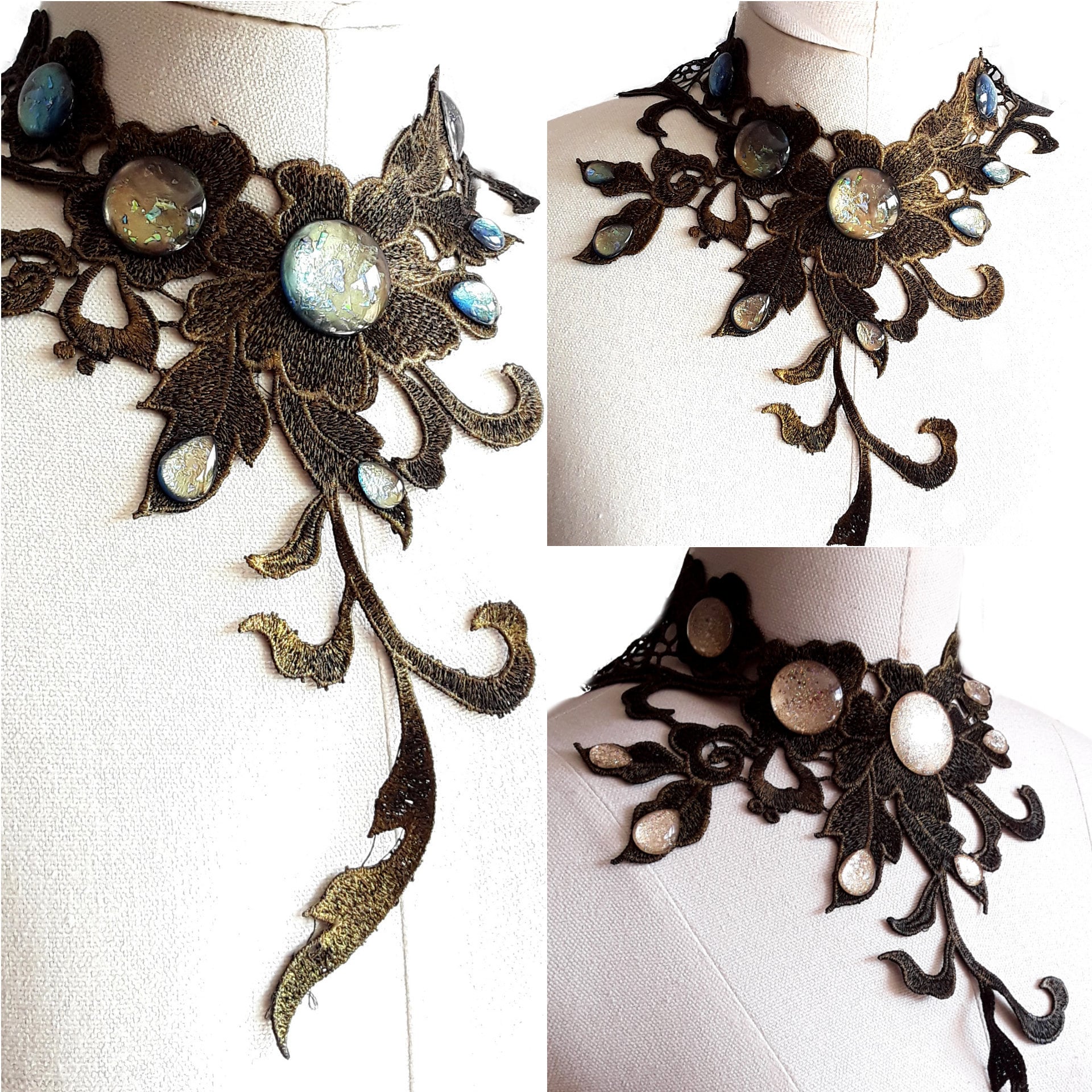 Steampunk Collier Blumenranke