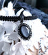 Choker Posament schwarz mit Anhänger Oval